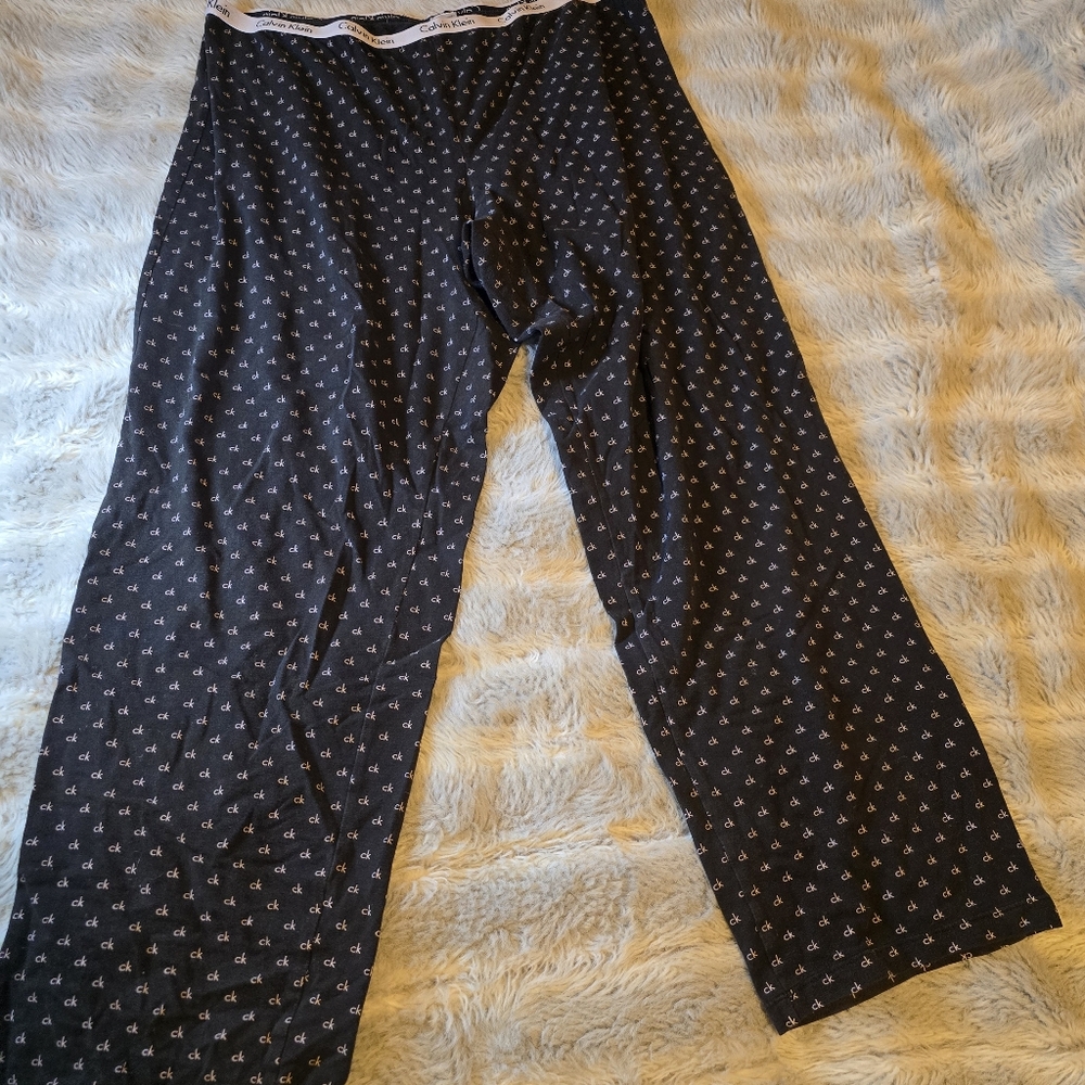 Calvin Klein Black Patterned Pants